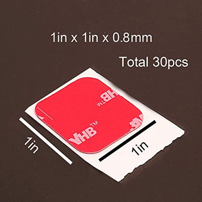 3M Double Sided Tape Heavy Duty 30pcs 1in x 1in Mounting Tape Pad Sticker Strong Adhesive Tape Waterproof Foam Tape for Indoor and Outdoor - size: 30pcs 1in x 1in