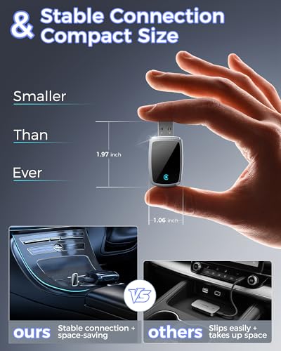 Wireless CarPlay Adapter for Apple iPhone Multi-User Connection（Silver） - color: Silver