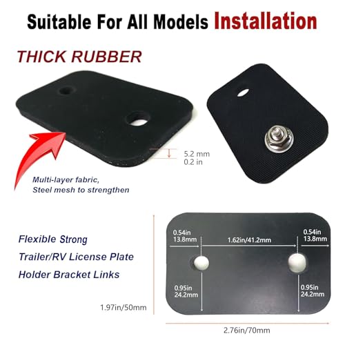 Aootf Trailer License Plate Holder Bracket, Rubber Holder with Carbon Frame - color: Rubber Bracket with Carbon Frame