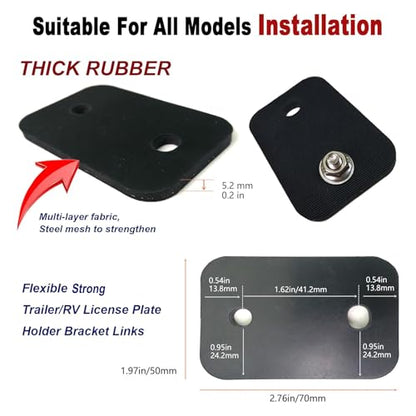 Aootf Trailer License Plate Holder Bracket, Rubber Holder with Carbon Frame - color: Rubber Bracket with Carbon Frame
