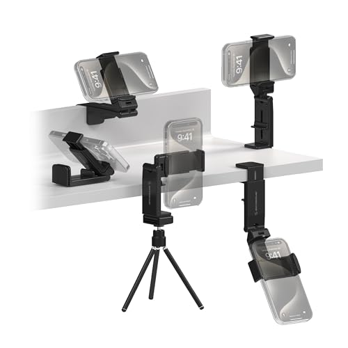 Scosche SUHTRVL-1 Airplane Travel Essentials Plane Phone Holder Mount for Long Flight, Foldable Cell Phone Stand for Desk, Seat Back, Tray Table or Tripod Compatible with Apple iPhone, Samsung Galaxy - style: Travel / Desk / Office