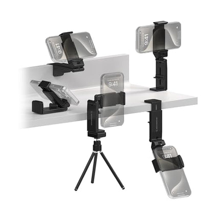 Scosche SUHTRVL-1 Airplane Travel Essentials Plane Phone Holder Mount for Long Flight, Foldable Cell Phone Stand for Desk, Seat Back, Tray Table or Tripod Compatible with Apple iPhone, Samsung Galaxy - style: Travel / Desk / Office