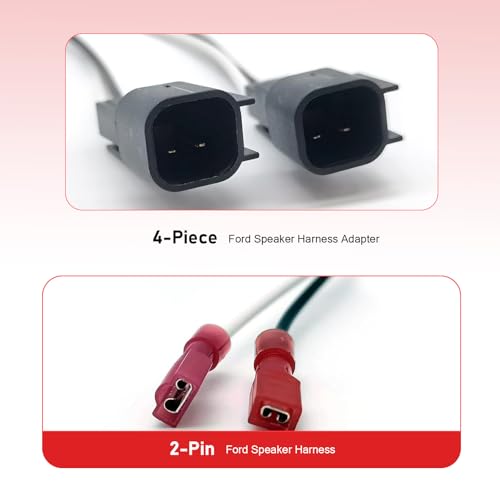 4PCS Speaker Harness Adapter Connector, 72-5600 Car Front Rear Door Speakers Adaptor Plug, Compatible with Ford F150 F250, Escape, Mustang, Lincoln, Mercury, Mazda