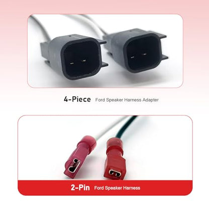 4PCS Speaker Harness Adapter Connector, 72-5600 Car Front Rear Door Speakers Adaptor Plug, Compatible with Ford F150 F250, Escape, Mustang, Lincoln, Mercury, Mazda