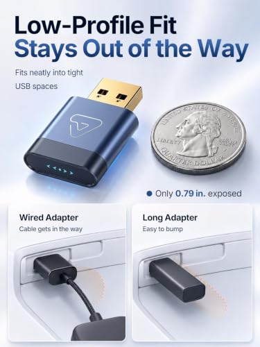 Wireless CarPlay & Android Auto Dongle for Digital Media Receivers Blue - color: Blue