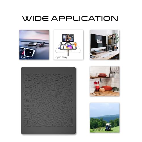 Car Dashboard Non Slip Mat, JIMISHA Anti Slip Pad, Anti Slide Sticky Dash Pad, Multifunctional Fixate Gripping Gel Pad for Radar Detector, Cell Phone, Keys, Glass, GPS, Coins 6.3x5.1 inch (4 Pack) - color: Black - 4 Pack