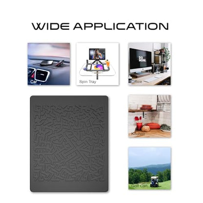 Car Dashboard Non Slip Mat, JIMISHA Anti Slip Pad, Anti Slide Sticky Dash Pad, Multifunctional Fixate Gripping Gel Pad for Radar Detector, Cell Phone, Keys, Glass, GPS, Coins 6.3x5.1 inch (4 Pack) - color: Black - 4 Pack
