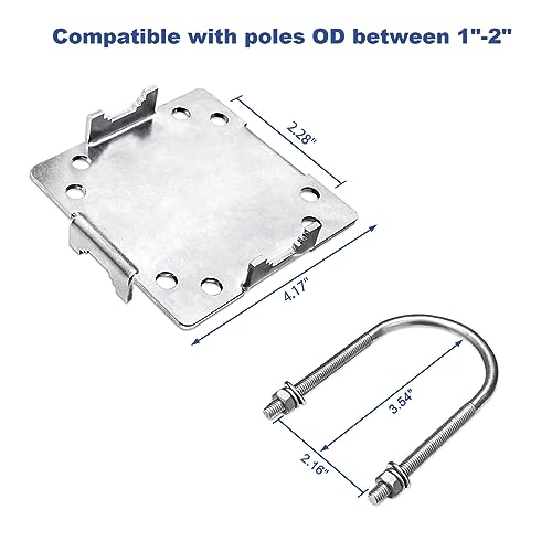 Antenna Mast Clamp Cross-Over Bracket Kit with U Bolts for 1"-2" OD Poles, Heavy Duty Mounting Hardware for MINO Yagi TV Antennas, Security Camera, Weather Station - size: 1 Piece