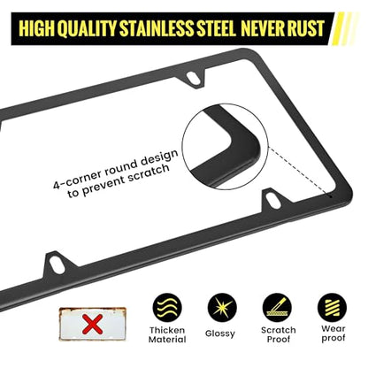 Oyviny Trailer License Plate Bracket Holder Frame Kit for Boat ATV UTV RVs Trucks Utility Trailer, Universal Stainless Steel Car Tag Frame Trailer Light Bracket with Mounting Hardwares