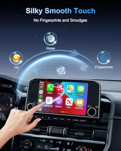 (2PCS) 2022-2025 Pathfinder Screen Protector For Nissan Pathfinder (SL/Platinum) 9Inch Touchscreen, 2025 Pathfinder Accessories HD Transparent Infortainment Nano Film NO Fingerprint&Scratches [Not for Pathfinder 8Inch]