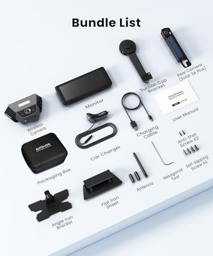 AUTO-VOX Wireless Backup Camera Kit: 7.2" Monitor, Solar 5 Cam, Suction Mount and Solar 3A Plus Cam– Flexible Placement for Horse Trailer, Boat Trailer, Cargo Monitoring, Tight Spot Parking
