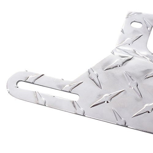 CZC AUTO Aluminum Trailer License Plate Light Bracket - color: Silver
