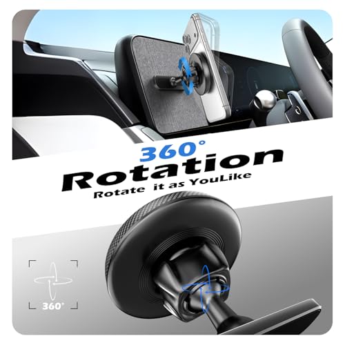 Designed for Hyundai Ioniq 5 Phone Mount, Magnetically Attaches to Metallic Dashboard for 2024 2025 Hyundai Sonata Kona & 2022-2025 Ioniq5 2026 Ioniq 9 [Compatible with MagSafe] - style: Magnetic