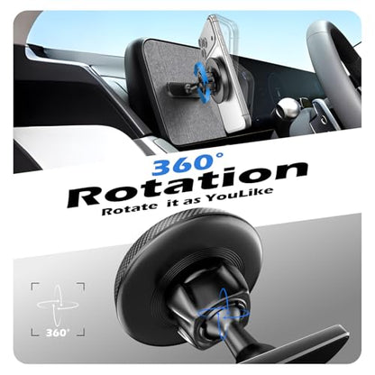 Designed for Hyundai Ioniq 5 Phone Mount, Magnetically Attaches to Metallic Dashboard for 2024 2025 Hyundai Sonata Kona & 2022-2025 Ioniq5 2026 Ioniq 9 [Compatible with MagSafe] - style: Magnetic