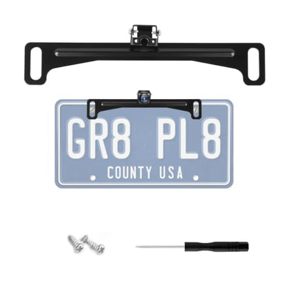 Car License Plate Camera Mount Kit,Adjustable Car Backup Cameras License Plate Mount for Securing Camera,Non-drilled Cars Backup Cameras Mounts with Screwdriver/Screws/Small Bracket