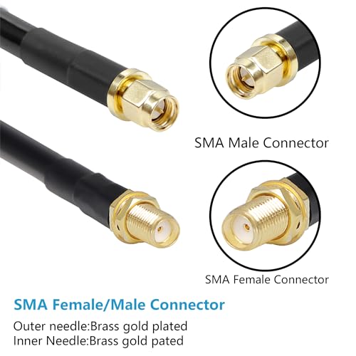 2ft SMA Male to SMA Female Cables 2PCS, RG58 Low Loss SMA Extension Cable for SDR Equipment Antenna Ham Radio,3G 4G LTE Antenna,ADS-B,GPS and etc - size: 2 ft - 2PCS