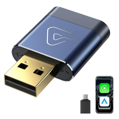 Wireless CarPlay & Android Auto Dongle for Digital Media Receivers Blue - color: Blue