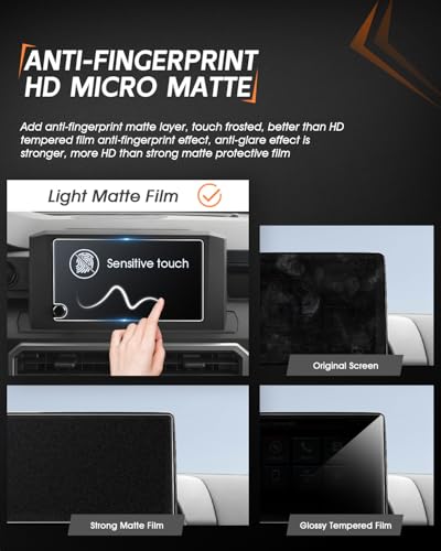 CDEFG Matte Anti Glare for 2025 2026 Toyota Tacoma Screen Protector, 8 Inch Touchscreen, 2024-2026 Tacoma (SR, SR5, TRD PreRunner) Accessories Tempered Glass - color: Tacoma 8 Inch Matte