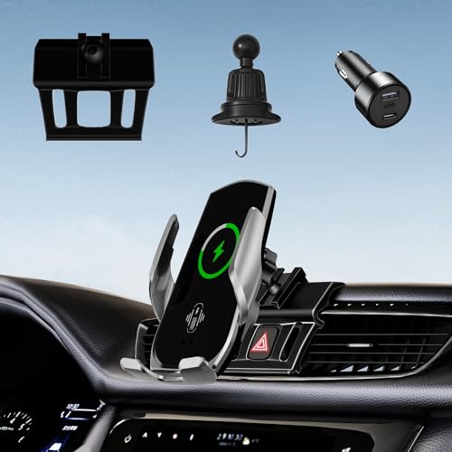 Car Phone Mount for Rogue 2014–2020, 15W Wireless Fast Charging Auto-Clamping Vent Phone Holder, One-Hand Operation, Hands-Free, 360° Adjustable, Without Blocking Airflow - size: for Nissan Rogue | 2014-2020