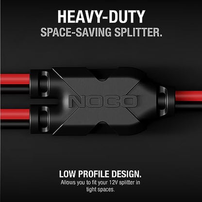 NOCO GC020 12 Volt Plug 2-Way Splitter, Red and Black - size: 12V 2-Way Splitter