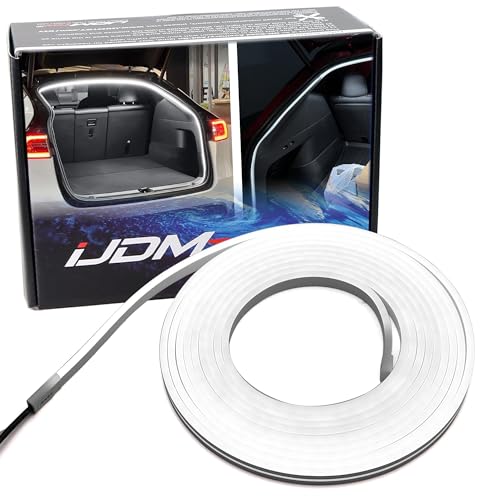 iJDMTOY 6000K Cool Xenon White 360-Degree Around Shinning Trunk Cargo LED Lighting Strip w/Switch Compatible with Tesla Model Y