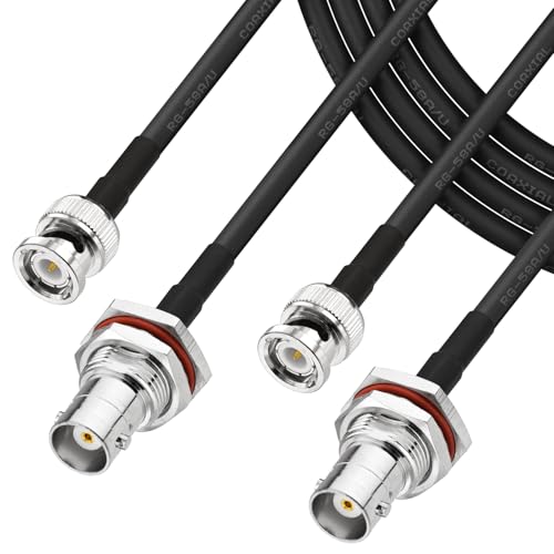 Superbat 50 ohm RG58 BNC Male to Female Coax Cable 6FT 2-Pack for CCTV - size: 6ft