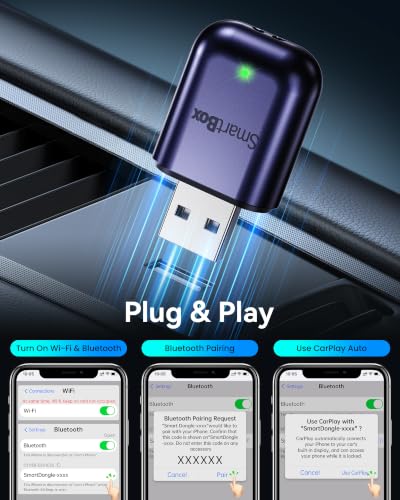 Burnt Sugar Wireless CarPlay Adapter for iPhone, Ultra-Mini USB Adapter for Apple CarPlay Convert Wired to Wireless, Stable Low-Lag Connection Plug & Play for iOS 10+ & Cars from 2016+ (Purple)