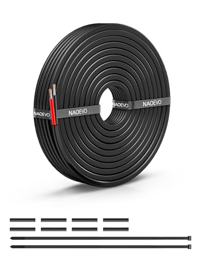 NAOEVO 14 Gauge Wire 2 Conductor, 14 Gauge Automotive Wire 12V Cable, 15FT - size: 15ft, style: 2C-14AWG