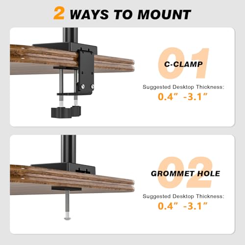 TVON Dual Monitor Stand & Monitor Arm Desk Mount up to 35 Inches - size: Dual Monitor Stand
