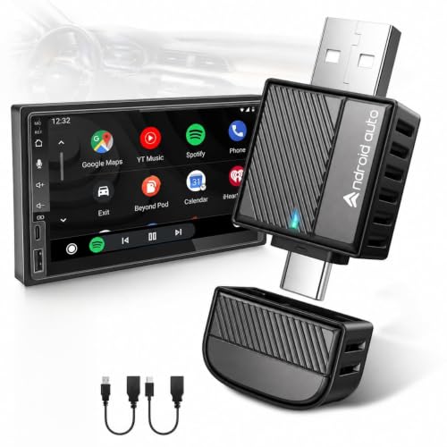 Bytewave Wireless Android Auto Adapter, 2-in-1 USB A/C, NFC 8s Auto Connect