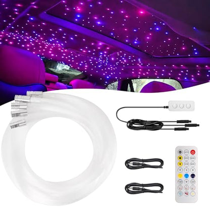 Split Headliner Star Light Kit, 1200pcs Ceiling Fiber Optic Lights APP/Remote Control Music Mode RGBW Sound Activated Easy to Hide for Car Roof Home Ceiling Lights - size: 1200pcs of 4.9ft(0.02+0.03in)