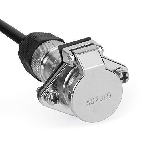 DALLUX Heavy Duty Vehicle Coil Trailer Cable with 2 Channel 4 PIN AV Connector Disconnect Kit for Truck Caravan Motor Home Backup Security Camera Monitor System - size: TC02