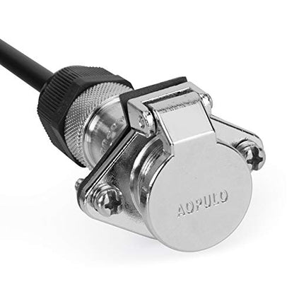 DALLUX Heavy Duty Vehicle Coil Trailer Cable with 2 Channel 4 PIN AV Connector Disconnect Kit for Truck Caravan Motor Home Backup Security Camera Monitor System - size: TC02