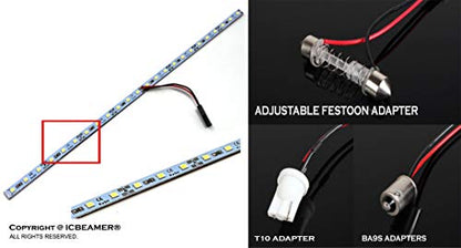 ICBEAMER 12" Amber Yellow 18SMD 2835 LED Strip Light Universal Fit Car Trunk Cargo Area or Interior Illumination - color: Yellow