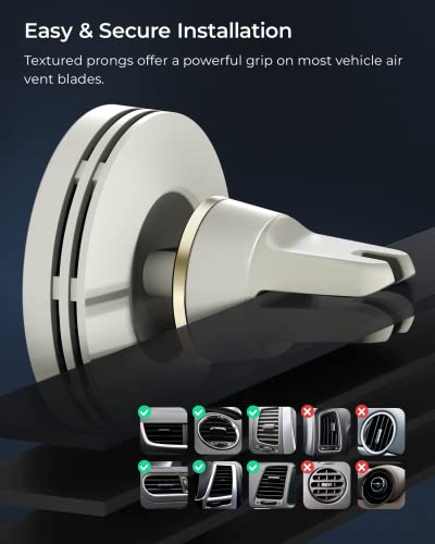 iOttie Velox Mini MagSafe Compatible Air Vent Car Mount in Astral Gray with Wireless Charging for iPhone 13, 14, 15 Series - color: Gray