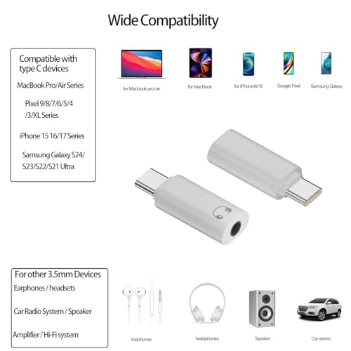 FRIGRAF 1PACK USB C to 3.5mm Audio Adapter, Type C to Headphone Jack Dongle - size: 1-Pack