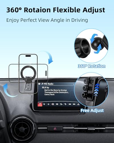 PZK Car Phone Mount for Mazda CX-3 2016-2021/ Mazda 3 2014-2016/MX-5 Miata - color: Magsafe, size: MX-5 Miata 2016-2023 /CX-3 2016-2021/3 2014-2016
