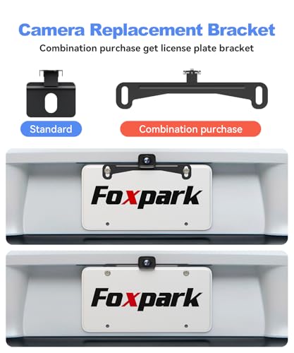 Foxpark License Plate Camera Mount Bracket - Adjustable Universal Extension Bracket for Backup Camera, Only Installation Holder for Rear View Camera and Reverse Camera