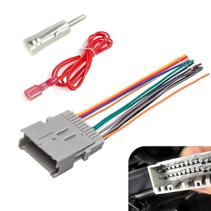 WZP Car Audio Wiring Harness, Radio Adapter Wiring Harness Kit with Antenna Adapter Connector, Compatible with Chevy Hummer Buick Suzuki (Multicolored)