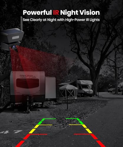 Solar Magnetic Wireless Backup Camera with 5 Inch Anti-Glare 1080P Screen - size: 5 inch