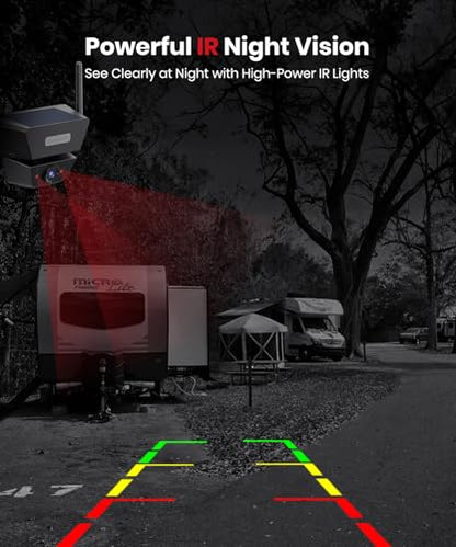 Solar Magnetic Wireless Backup Camera with 5 Inch Anti-Glare 1080P Screen - size: 5 inch