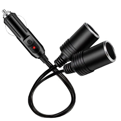 12V Car Cigarette Lighter Splitter, Dual Socket 1 to 2 Adapter, 18AWG Extension Cord with 10A Fuse, Vehicle Charger Power Adapter - color: cigarette lighter adapter01