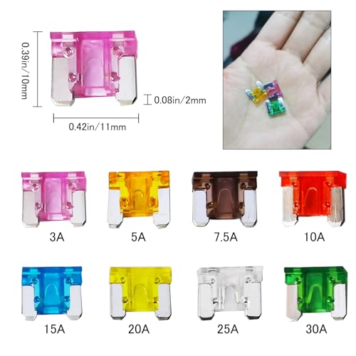 3PCS Low Profile Mini Blade Fuse Tap, Haojiaho 12V-24V-32V Low Profile Mini Blade Fuse Holder with Wire Harness for Cars Trucks Boats, 8 pcs Fuse (3A 5A 7.5A 10A 15A 20A 25A 30A) and Fuse Puller