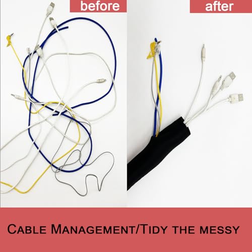 Braided Split Wire Loom Black Wire Cover Protective Harness Tubing Cable Management Self Wrap Cord Sleeve Mesh Woven 3/8"-35ft - size: 3/8"-35ft