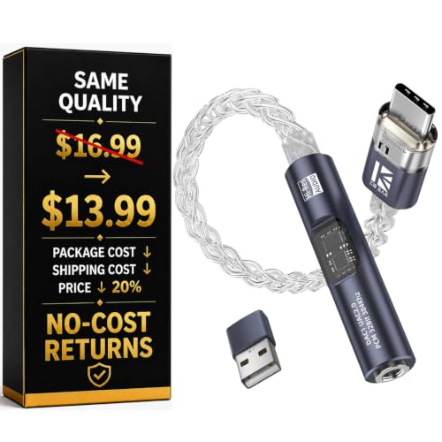 USB C to 3.5mm Audio Adapter with DAC for iPhone, Samsung & iPad - color: Violet
