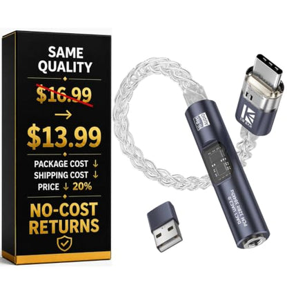 USB C to 3.5mm Audio Adapter with DAC for iPhone, Samsung & iPad - color: Violet