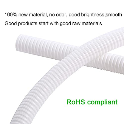 Alex Tech 25ft - 1/2 inch Split Wire Loom Tubing - White - color: White, size: 1/2"-25ft