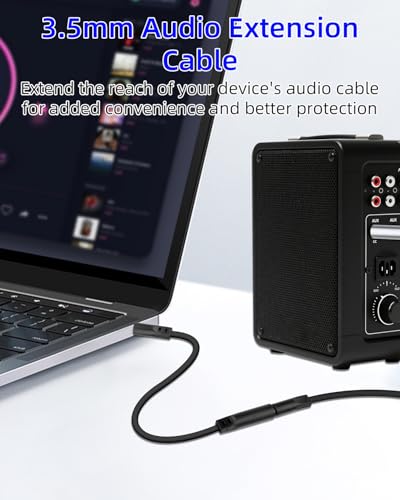3.5mm Headphone Extension Flat Audio Cable,3.5mm Male to Female Headphone Jacks Audio Cable for Car Audio Systems,Home Speakers,Phones,Tablets,2Pack(0.15M/0.49FT) - style: male to female
