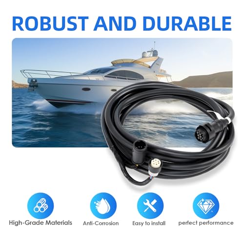 Main Wiring Harness 16.4ft/5m for Yamaha Outboard Motor 704 Remote Control, 10pin Fits OEM 6X3-8258A-00 688-8258A-50-00 - size: 16.4ft/5m for 704