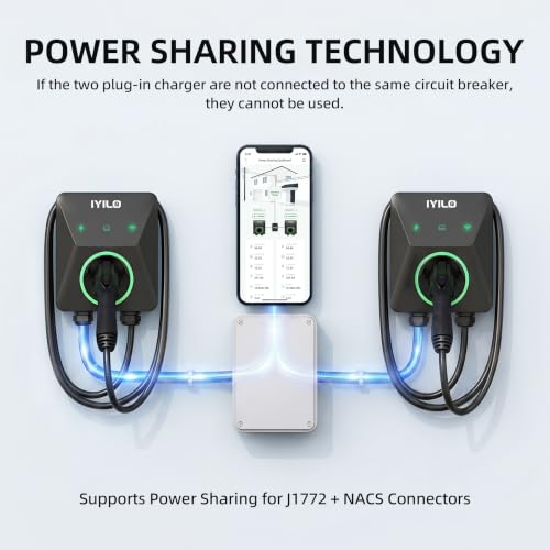Level 2 EV Charger with Energy Meter, 48Amp/11.5KW, J1772 Wall Electric Car Charger with Dual Temp Sensors(Exclusive), Wi-Fi(2.4 GHz), RFID, Smart App, CT Clamps for Load Balancing, Black-Gray - color: Black-Gray
